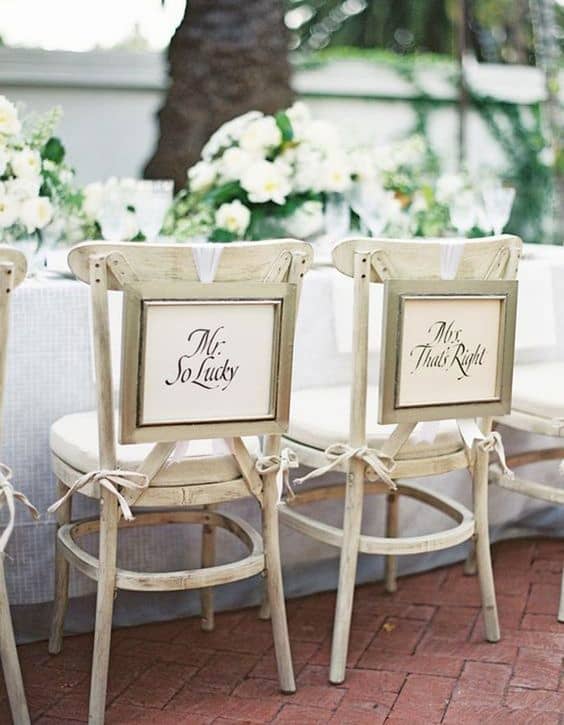Name sign chair decors